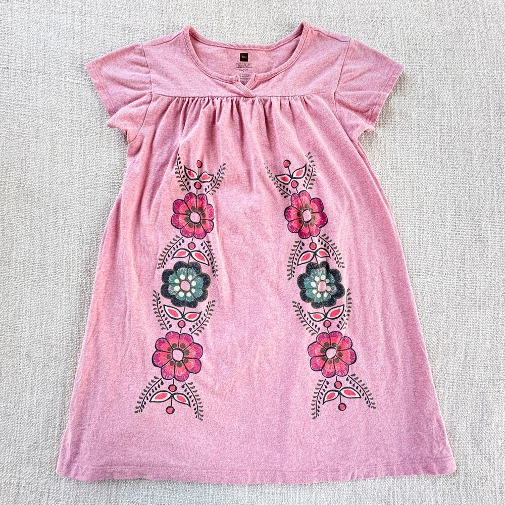 Tea Collection Pink Floral Dress GUC 8